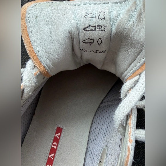Prada Sport Sneakers Grey White Suede Leather Women’s 10.5 - Picture 9 of 11